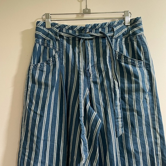 American Eagle High Waist Striped Tie Pants Sz 4 - Picture 6 of 10